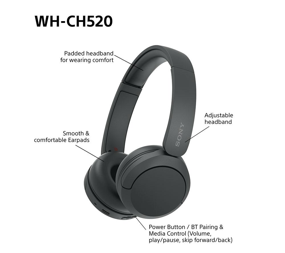 Auriculares inalámbricos Bluetooth SONY WH-CH520B - Negro