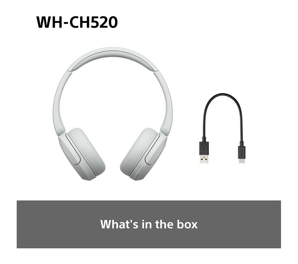 SONY WH-CH520W Wireless Bluetooth Headphones - White