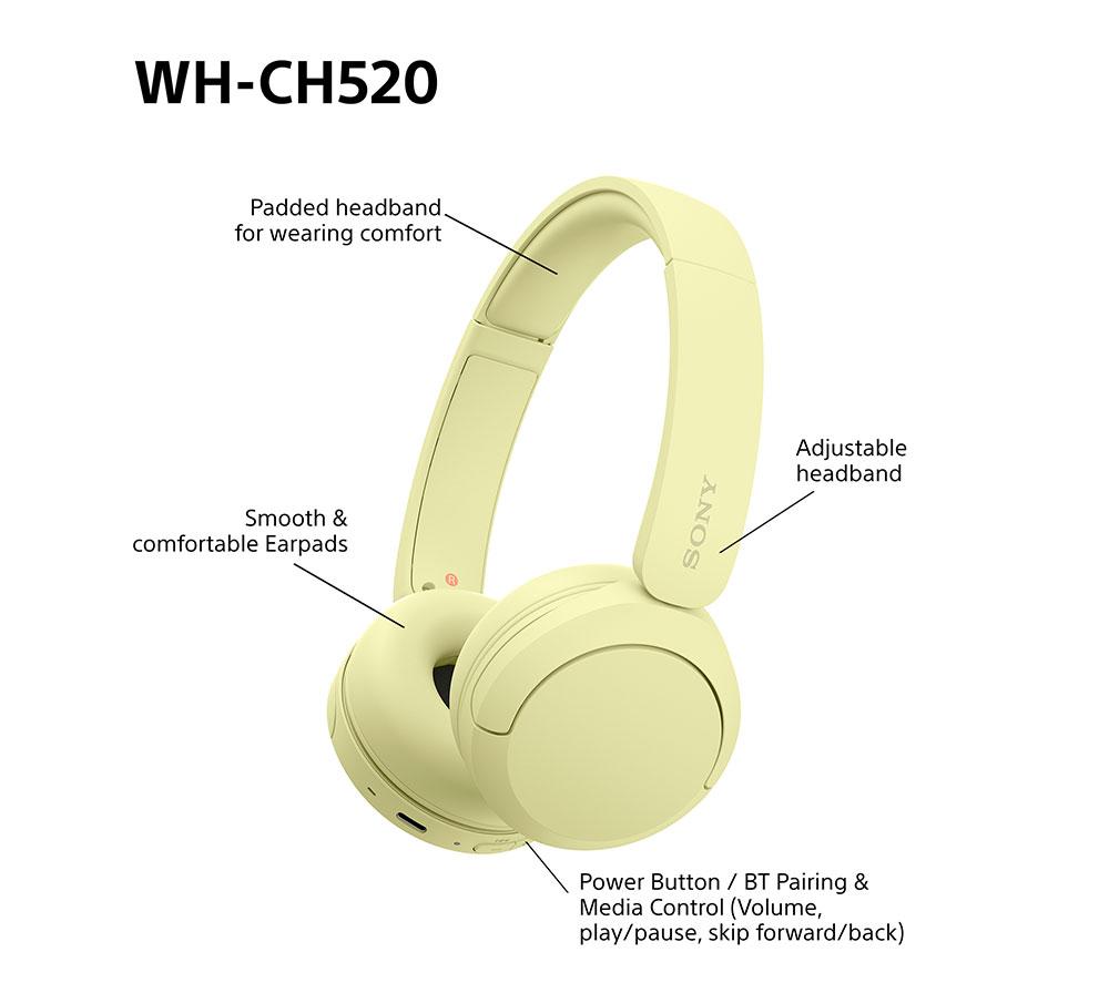 Auriculares Bluetooth inalámbricos SONY WH-CH520Y - Amarillos