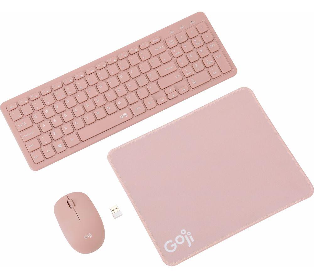 GOJI 3-in-1 Wireless Keyboard & Mouse Set - Pink