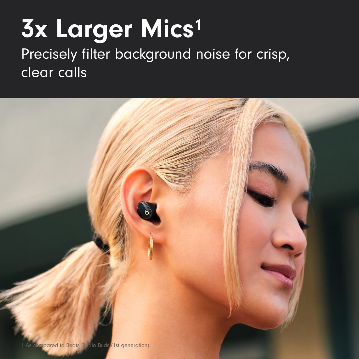 BEATS Studio Buds + Wireless Bluetooth Noise-Cancelling Earbuds - Black