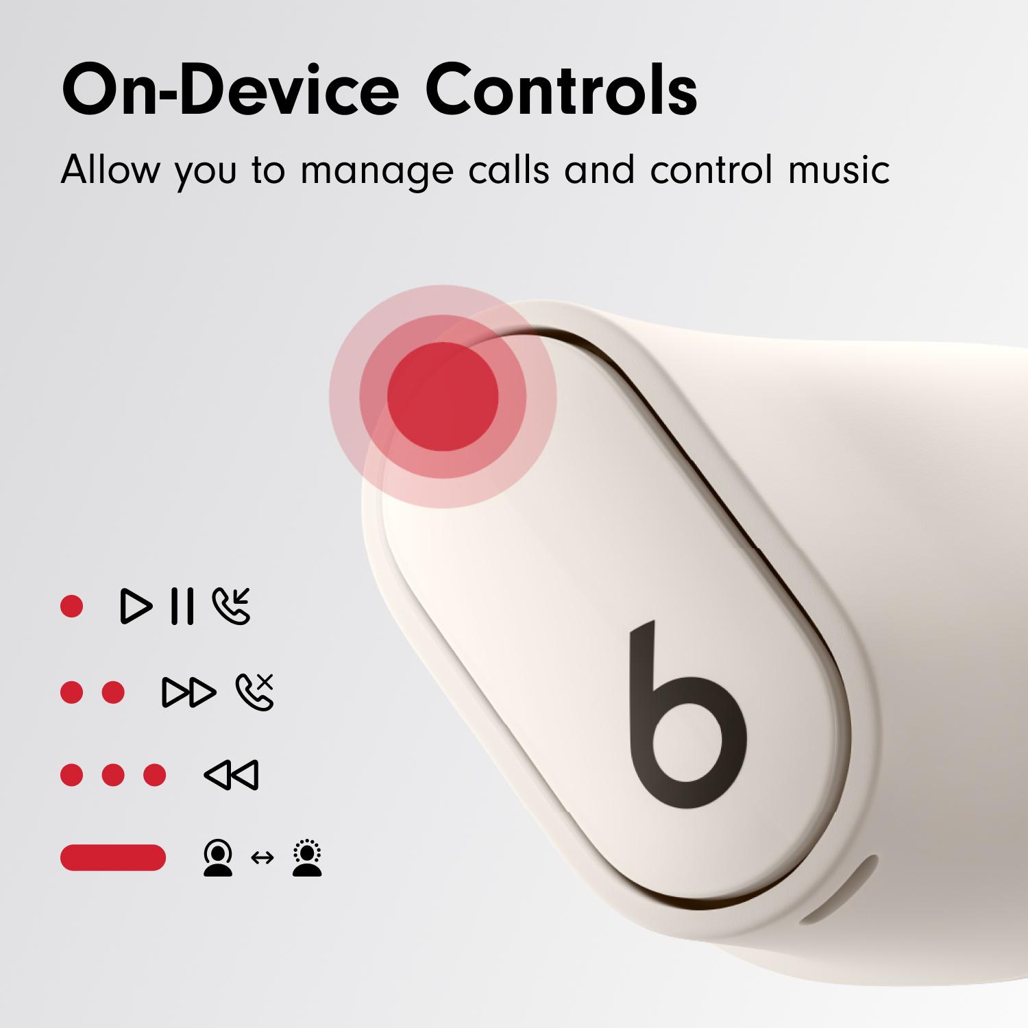 BEATS Studio Buds + Wireless Bluetooth Noise-Cancelling Earbuds - White