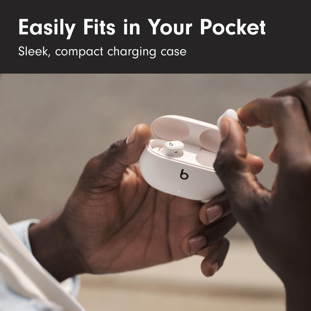 BEATS Studio Buds + Wireless Bluetooth Noise-Cancelling Earbuds - White