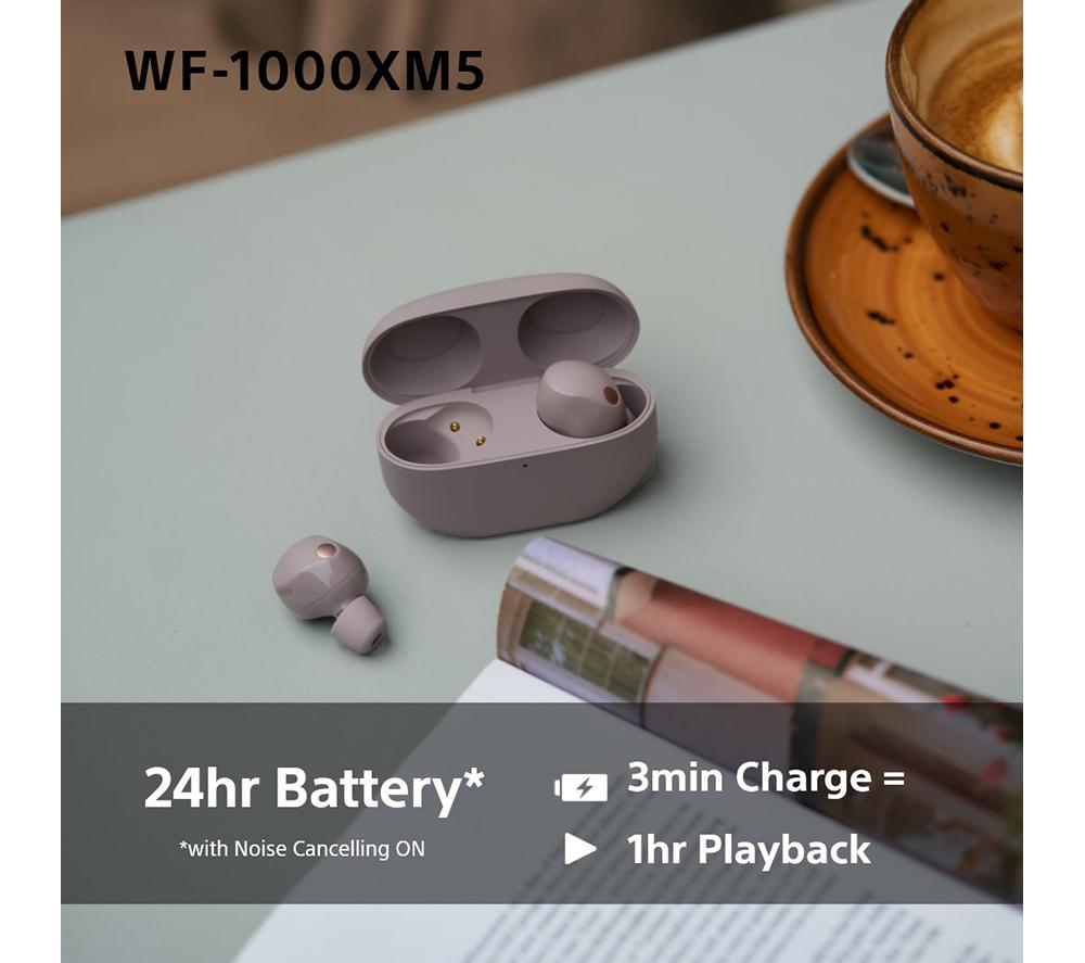 Auriculares internos inalámbricos con Bluetooth y cancelación de ruido Sony WF-1000XM5 - Rosa Ahumado