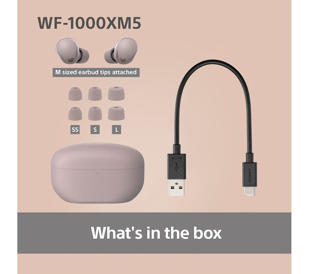 Auriculares internos inalámbricos con Bluetooth y cancelación de ruido Sony WF-1000XM5 - Rosa Ahumado
