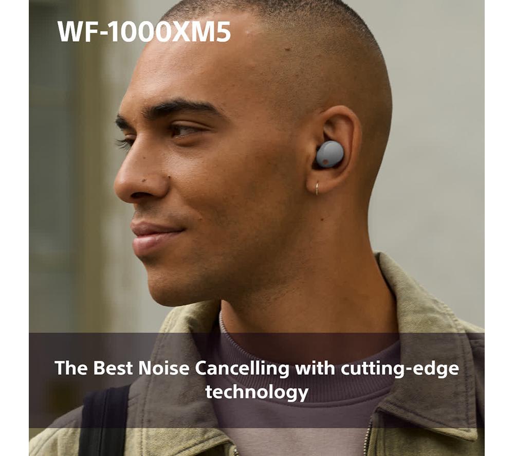SONY WF-1000XM5 Wireless Bluetooth Noise-Cancelling Earbuds - Silver