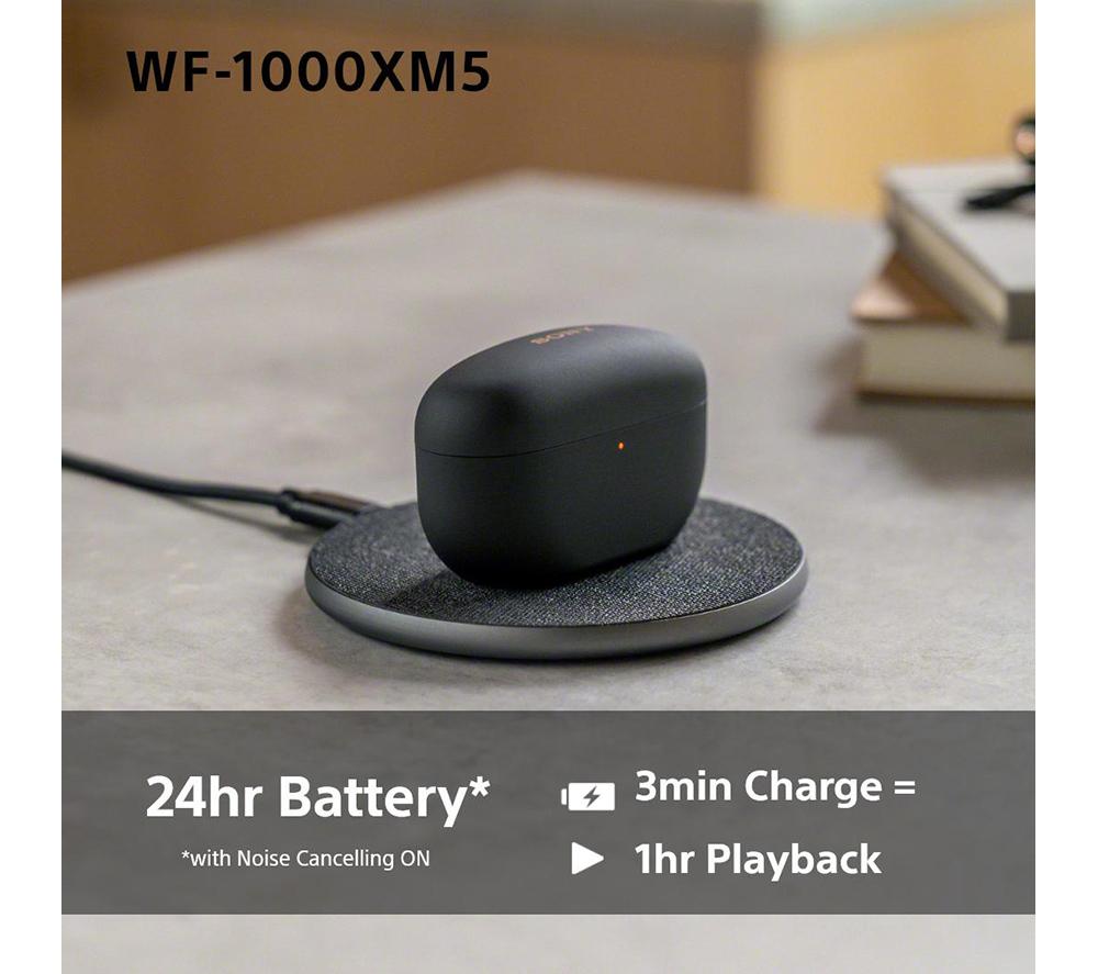 SONY WF-1000XM5 Wireless Bluetooth Noise-Cancelling Earbuds - Silver