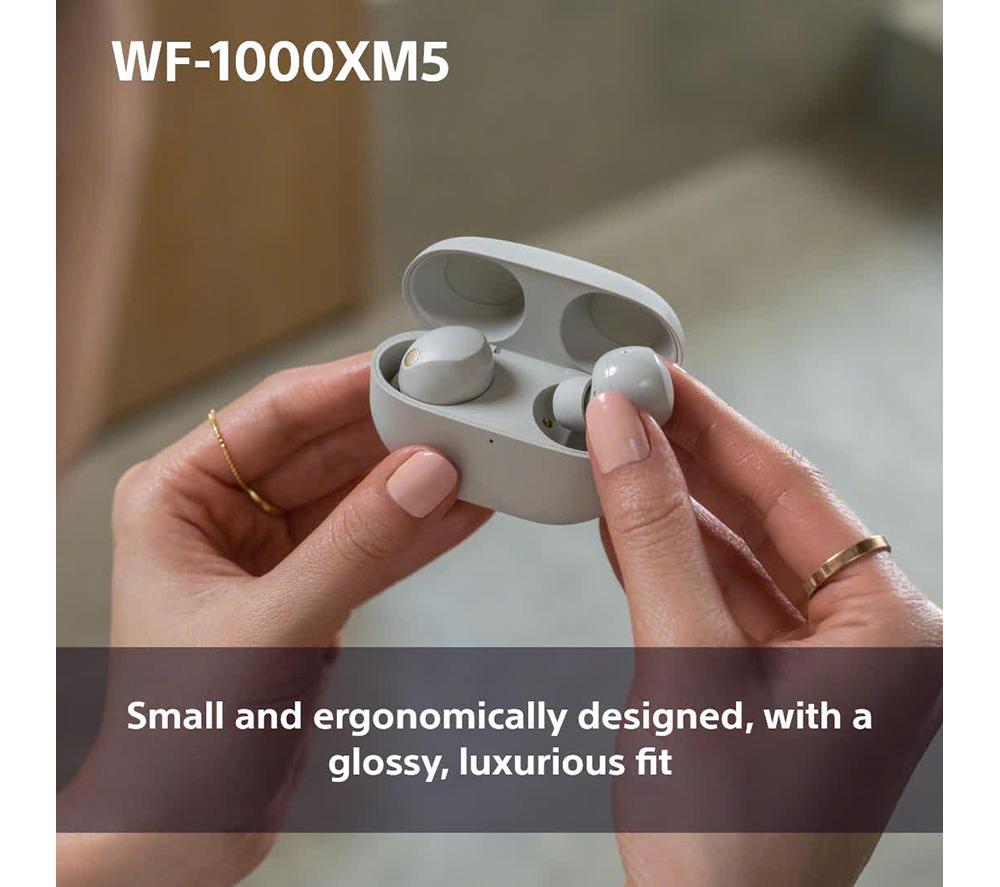 SONY WF-1000XM5 Wireless Bluetooth Noise-Cancelling Earbuds - Silver