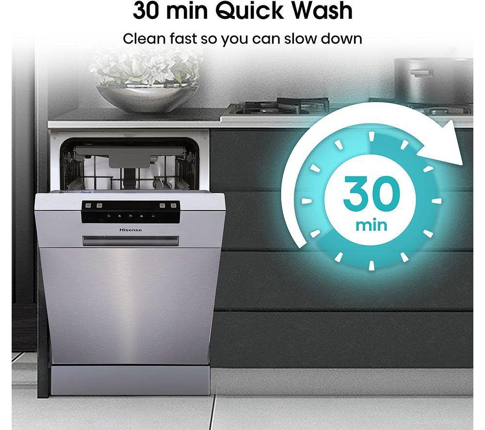 HISENSE HS523E15XUK Slimline-Geschirrspüler – Edelstahl