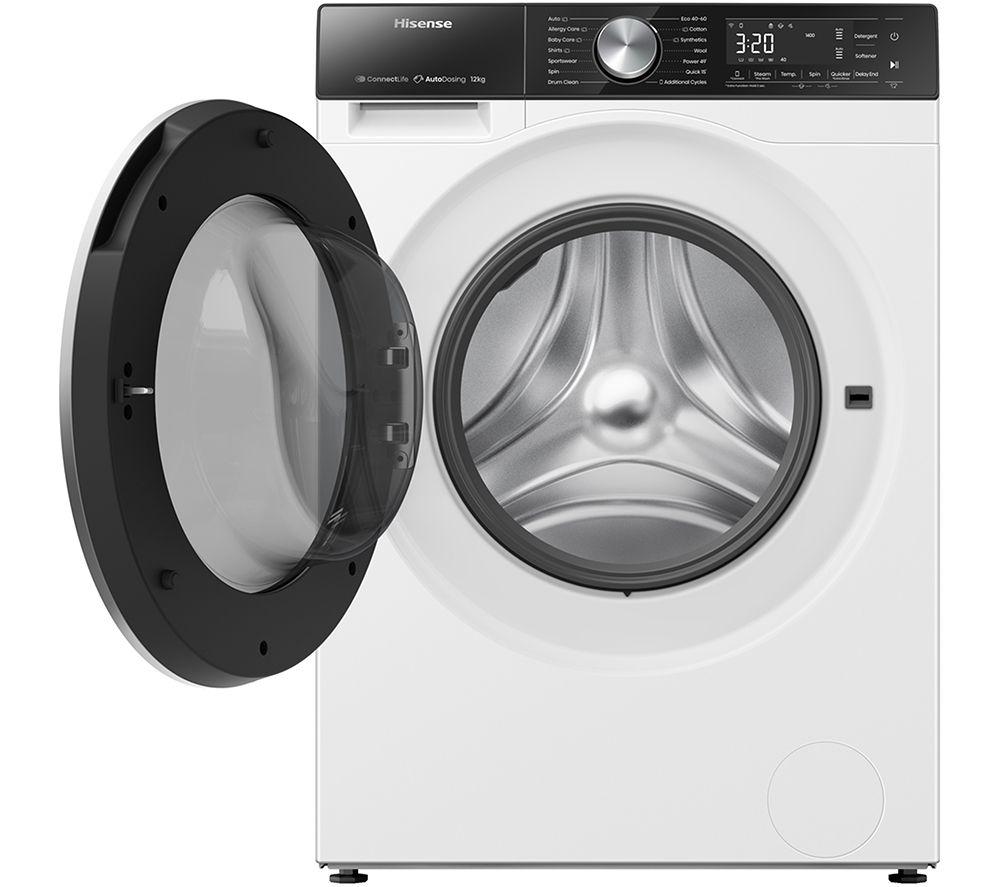 Lavadora Hisense Serie 5S Auto Dosificación WF5S1245BW con WiFi, 12 kg y 1400 rpm - Blanca