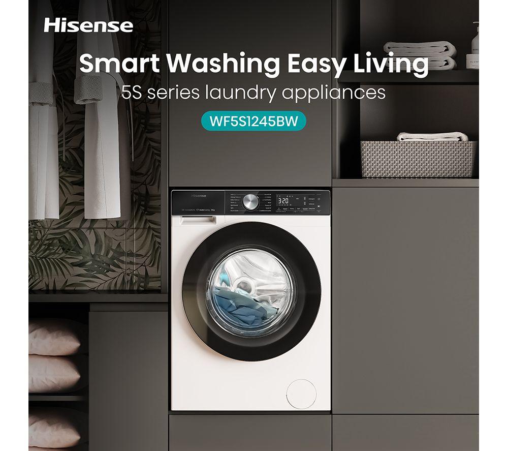 Lavadora Hisense Serie 5S Auto Dosificación WF5S1245BW con WiFi, 12 kg y 1400 rpm - Blanca