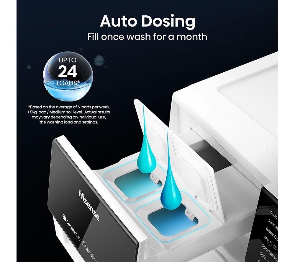 Lavadora Hisense Serie 5S Auto Dosificación WF5S1245BW con WiFi, 12 kg y 1400 rpm - Blanca