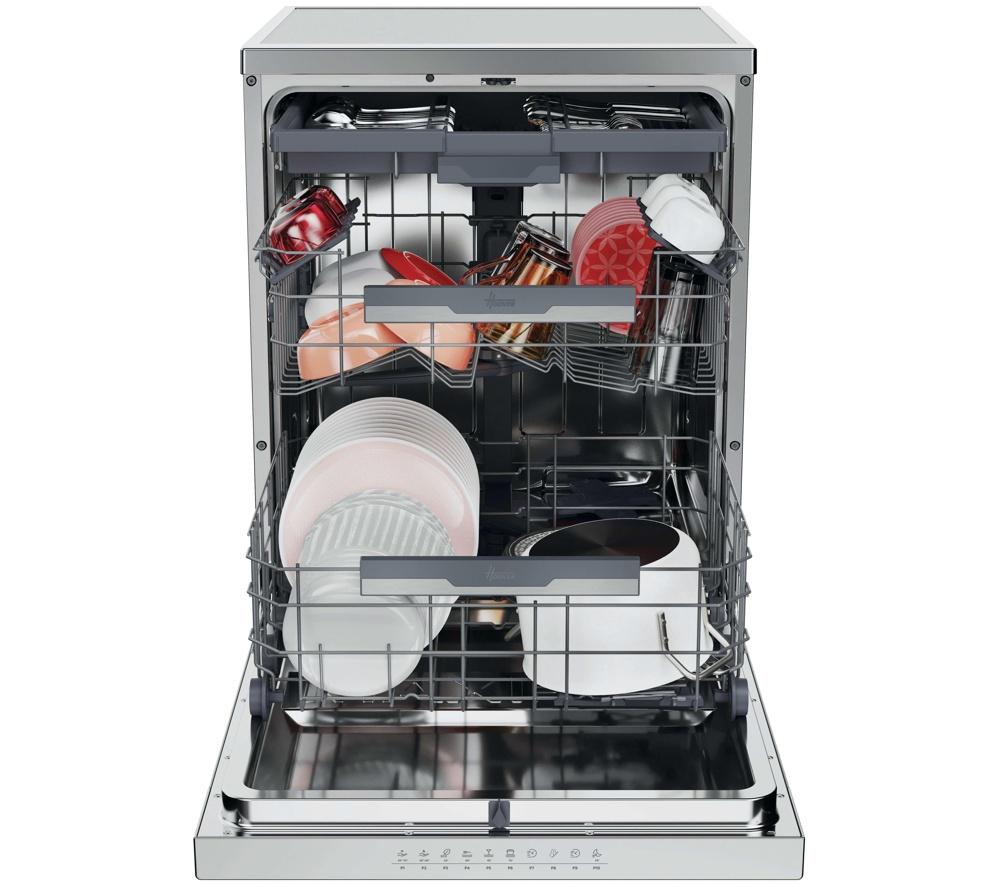 HOOVER H-Dish 600 H6F6B4S1PXUK-80 Lavavajillas de tamaño completo con WiFi - Acero inoxidable