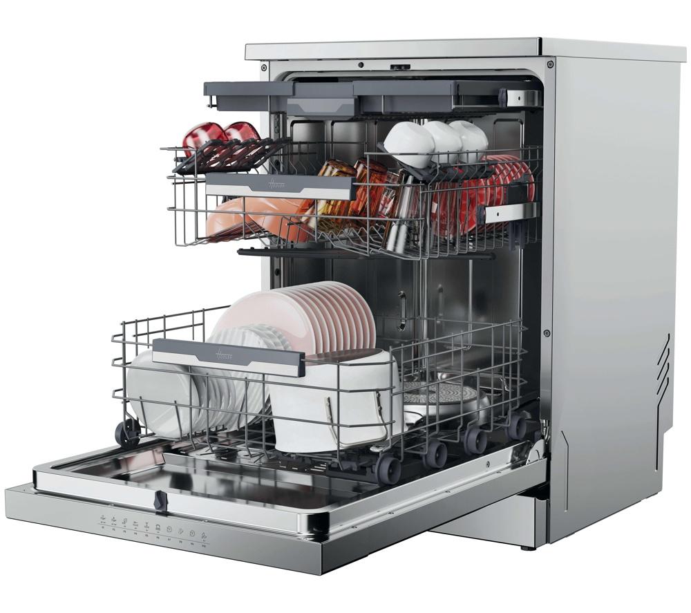 HOOVER H-Dish 600 H6F6B4S1PXUK-80 Lavavajillas de tamaño completo con WiFi - Acero inoxidable