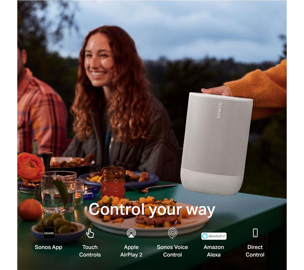 SONOS Move 2 Portable Wireless Multi-room Speaker with Amazon Alexa - White