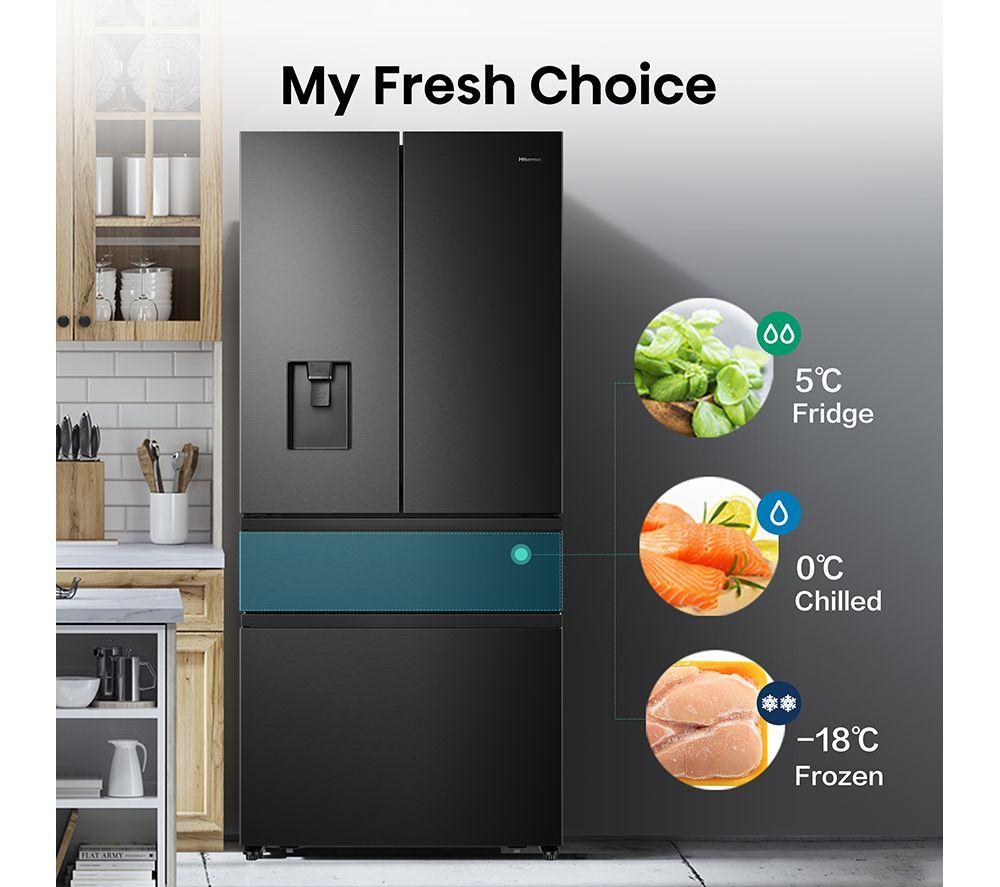 Frigorífico americano HISENSE PureFlat RF540N4WFE - Acero inoxidable negro