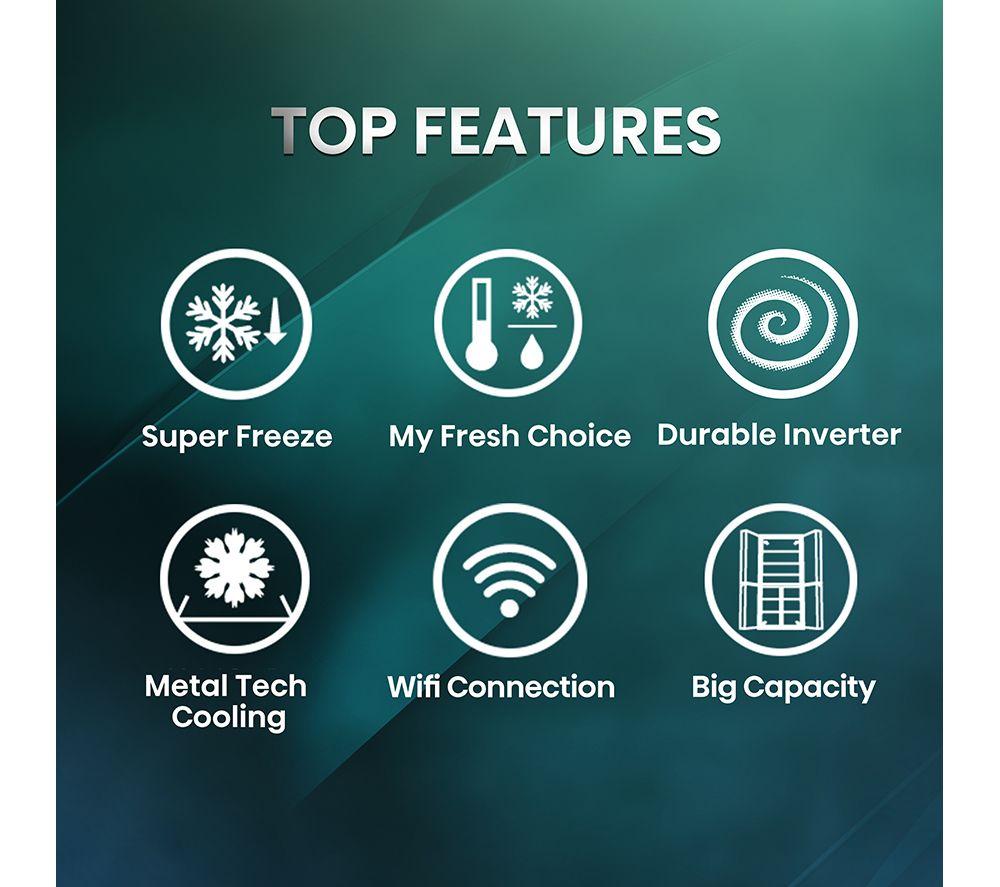 HISENSE PureFlat RQ758N4SASE Smart Fridge Freezer - Stainless Steel