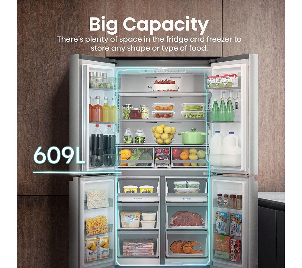 HISENSE PureFlat RQ758N4SASE Smart Fridge Freezer - Stainless Steel
