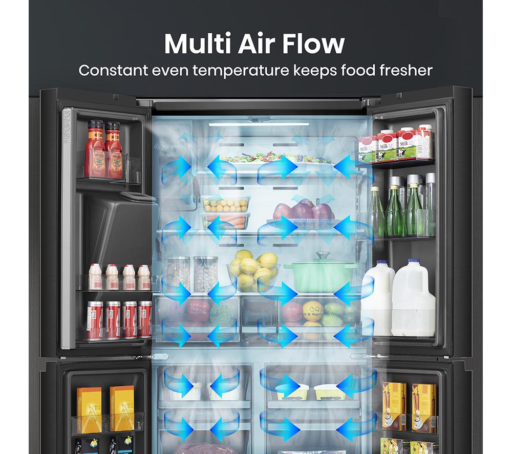 Frigorífico americano inteligente HISENSE PureFlat RQ760N4SBFE - Acero inoxidable negro