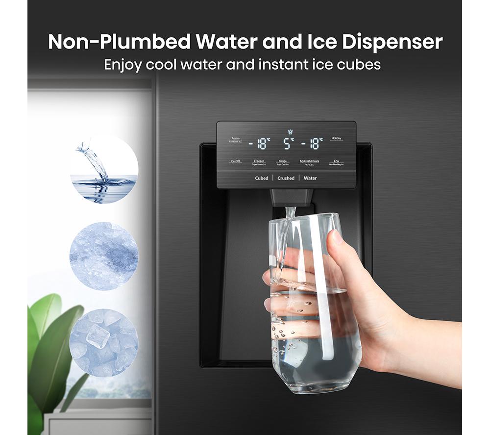 Frigorífico americano inteligente HISENSE PureFlat RQ760N4SBFE - Acero inoxidable negro