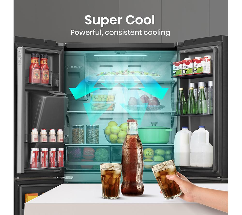 Frigorífico americano inteligente HISENSE PureFlat RQ760N4SBFE - Acero inoxidable negro