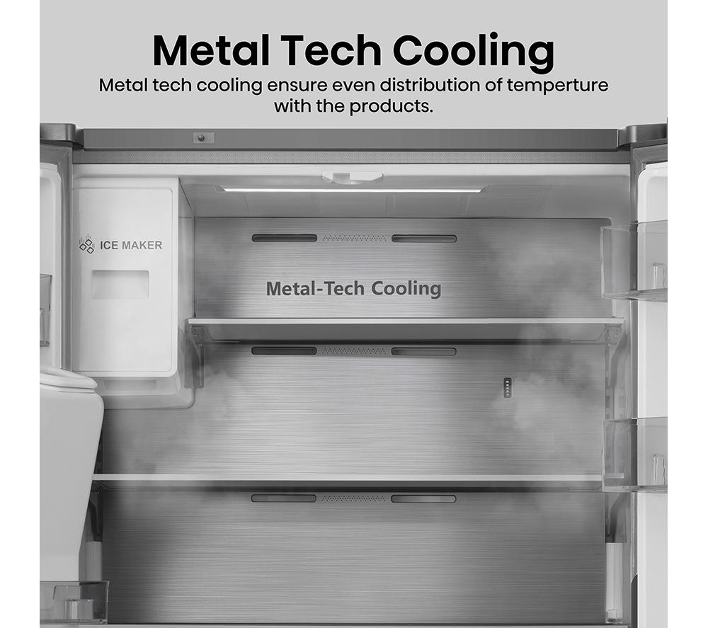 Frigorífico y congelador inteligentes estilo americano HISENSE PureFlat RQ760N4SASE - Acero inoxidable
