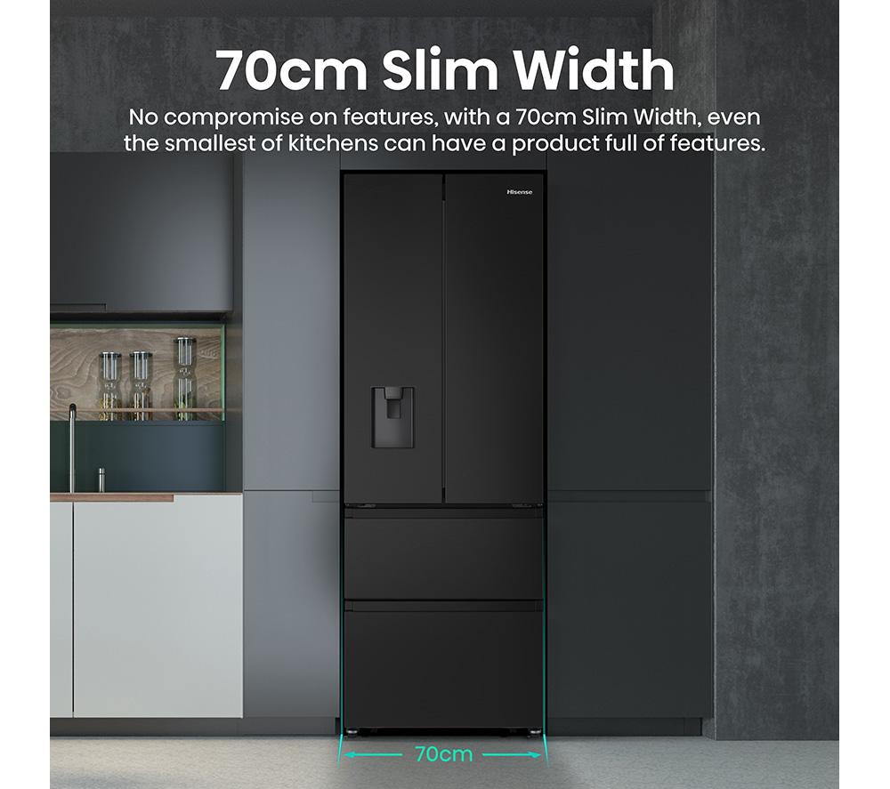 Frigorífico Americano HISENSE PureFlat Slim RF632N4WFE - Acero inoxidable negro