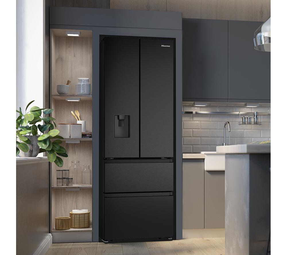 Frigorífico Americano HISENSE PureFlat Slim RF632N4WFE - Acero inoxidable negro