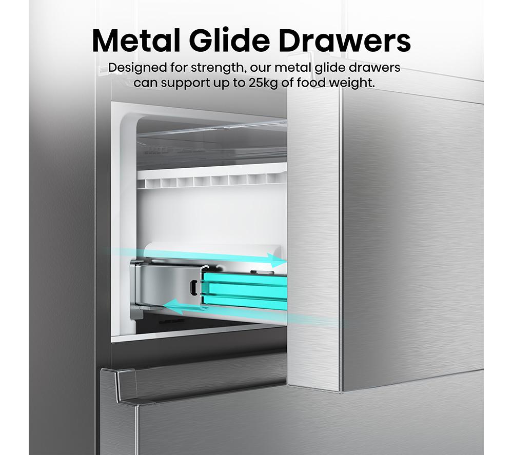 HISENSE PureFlat Slim RF632N4WIE Fridge Freezer - Stainless Steel
