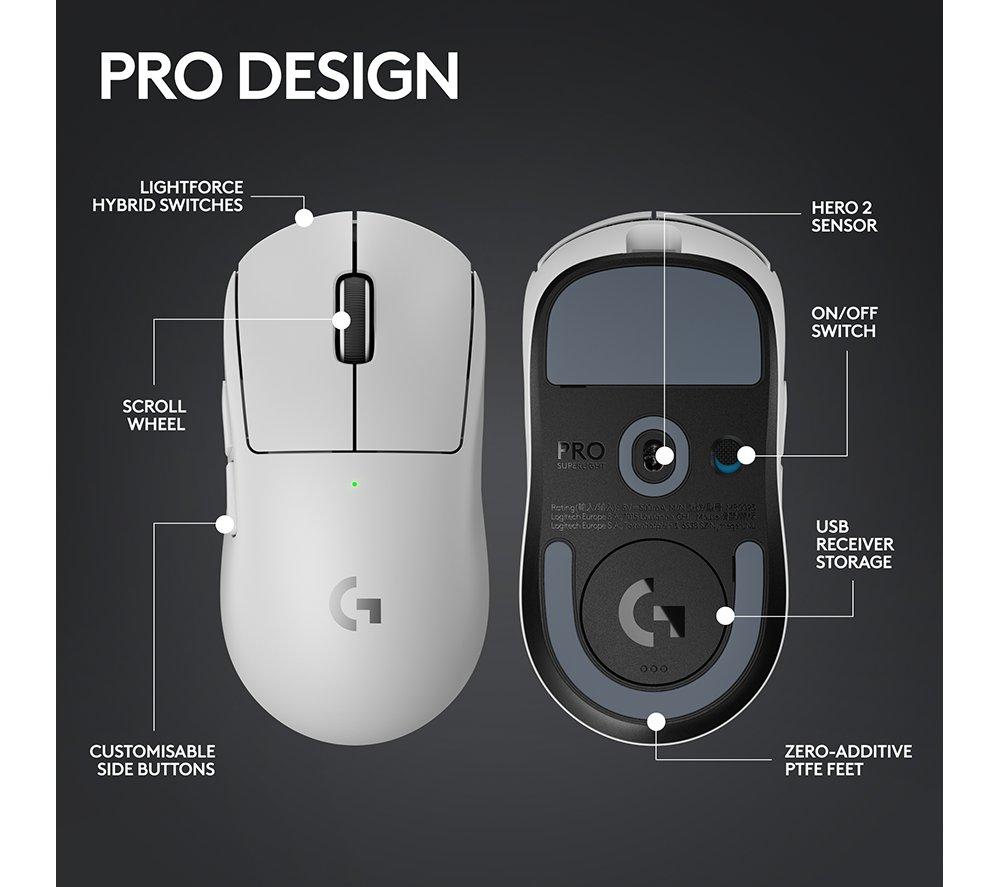 Ratón óptico inalámbrico para gaming LOGITECH PRO X Superlight 2 - Blanco