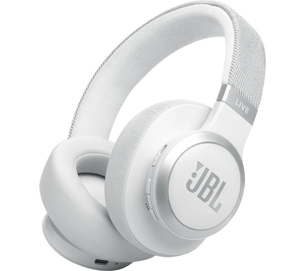 JBL Live 770NC Wireless Bluetooth Noise-Cancelling Headphones - White