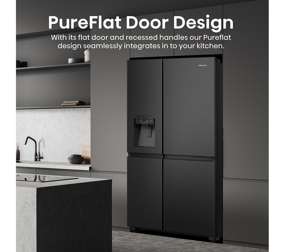 Frigorífico americano inteligente HISENSE PureFlat Infinite RS818N4IFE - Acero inoxidable negro