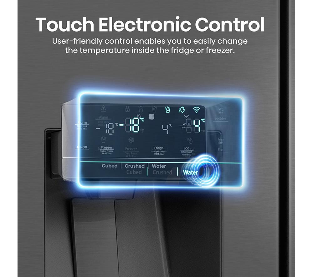 Frigorífico americano inteligente HISENSE PureFlat Infinite RS818N4IFE - Acero inoxidable negro