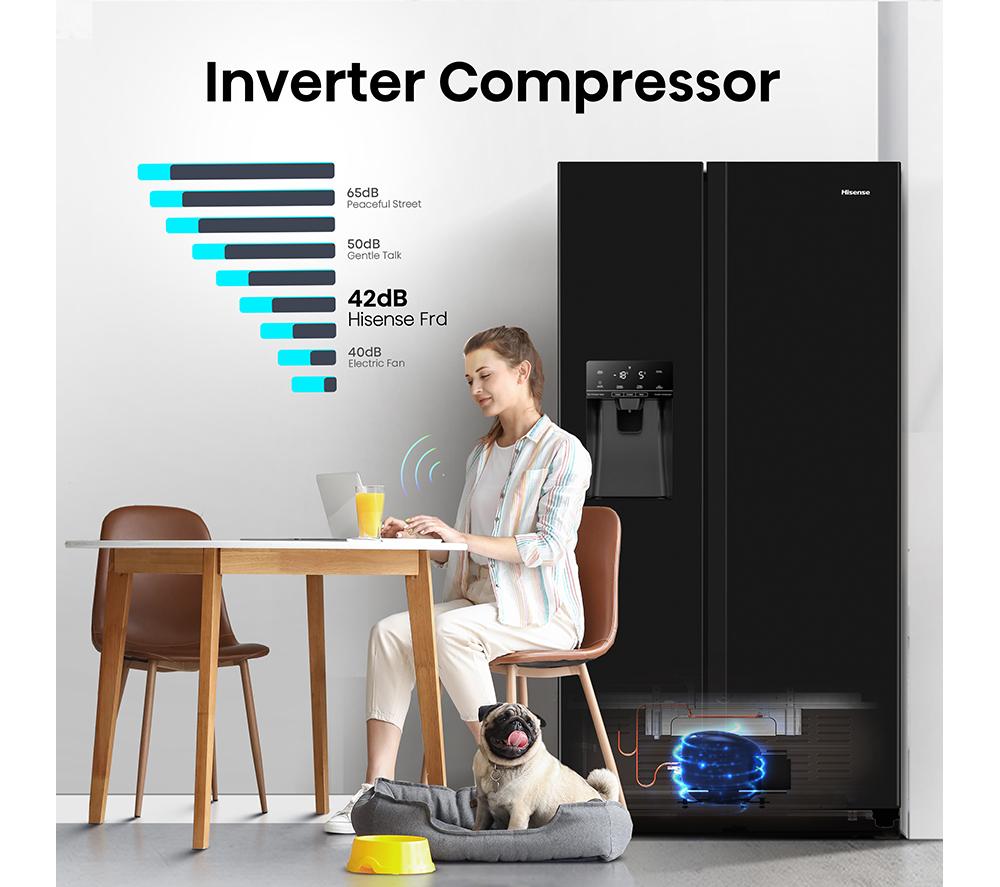 Frigorífico americano HISENSE PureFlat RS694N4TBE - Negro