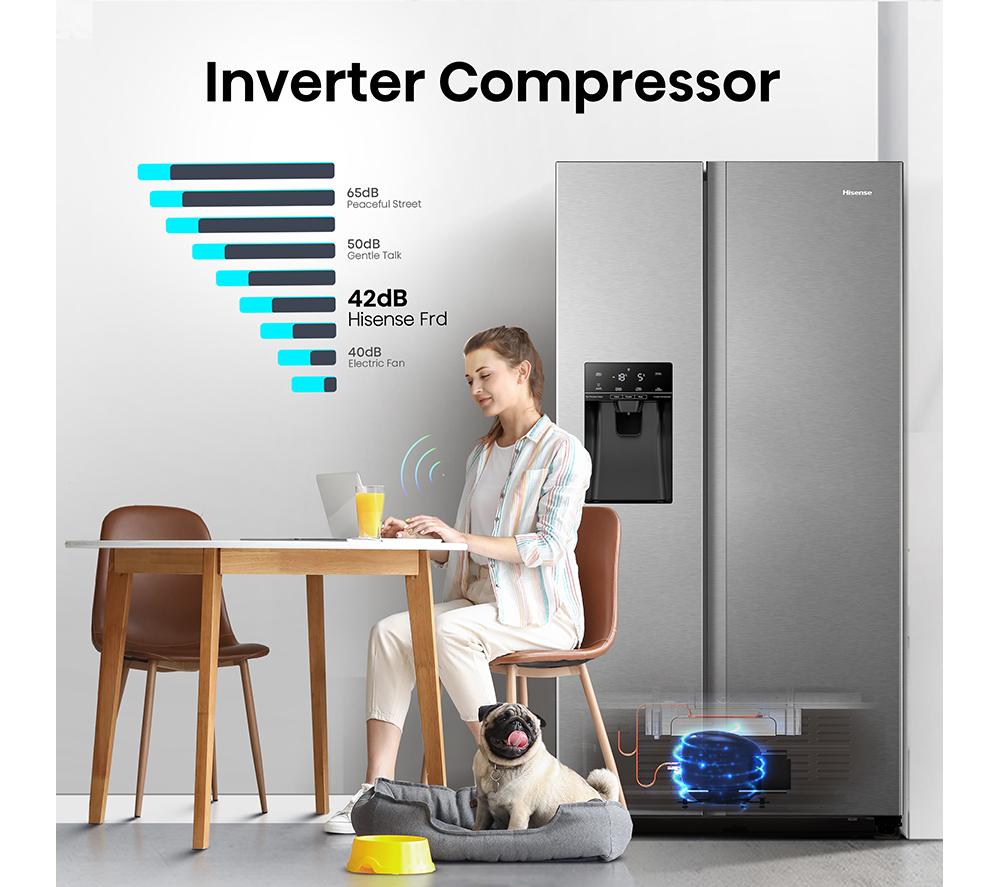 HISENSE PureFlat RS694N4TIE Frigorífico Americano - Acero Inoxidable