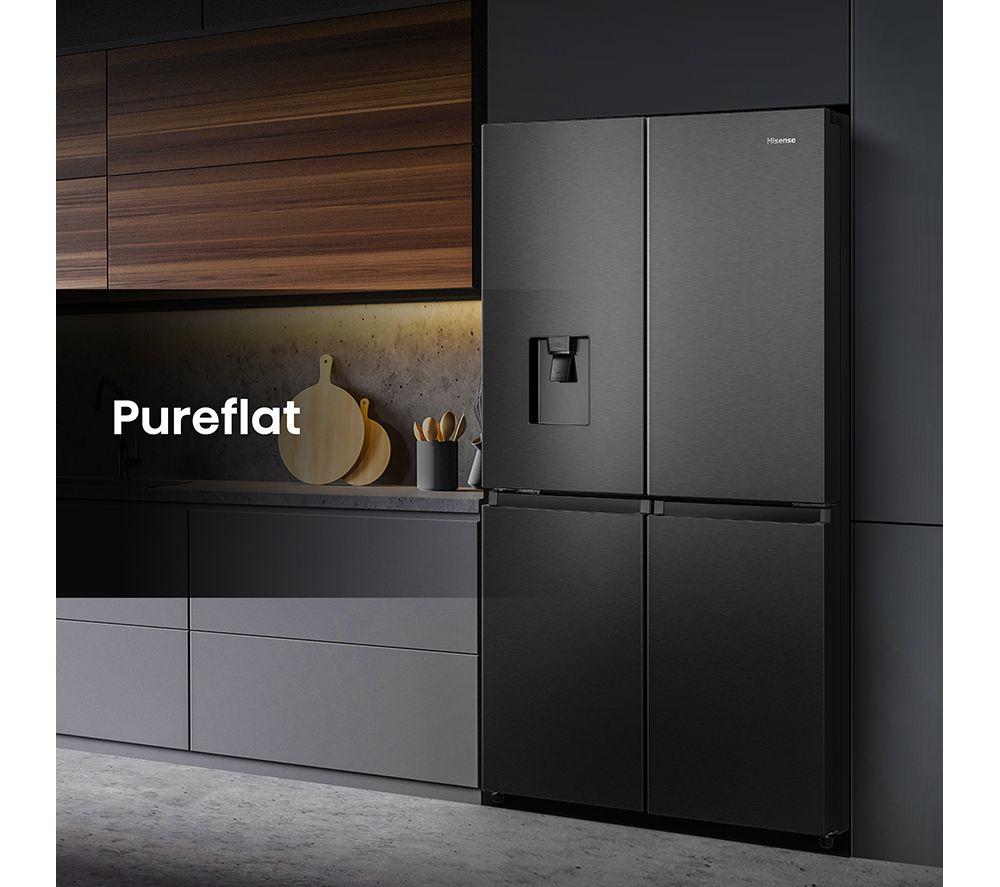 Frigorífico combi inteligente HISENSE PureFlat RQ758N4SWFE - Acero inoxidable negro