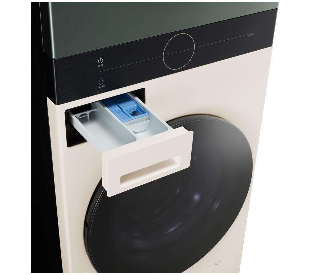 LG WashTower AI Direct Drive WT1210NBTN1 WLAN-fähig 12 kg Waschtrockner – Grün & Beige