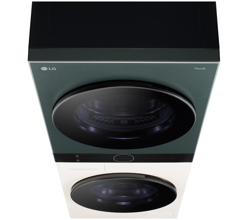 LG WashTower AI Direct Drive WT1210NBTN1 WLAN-fähig 12 kg Waschtrockner – Grün & Beige