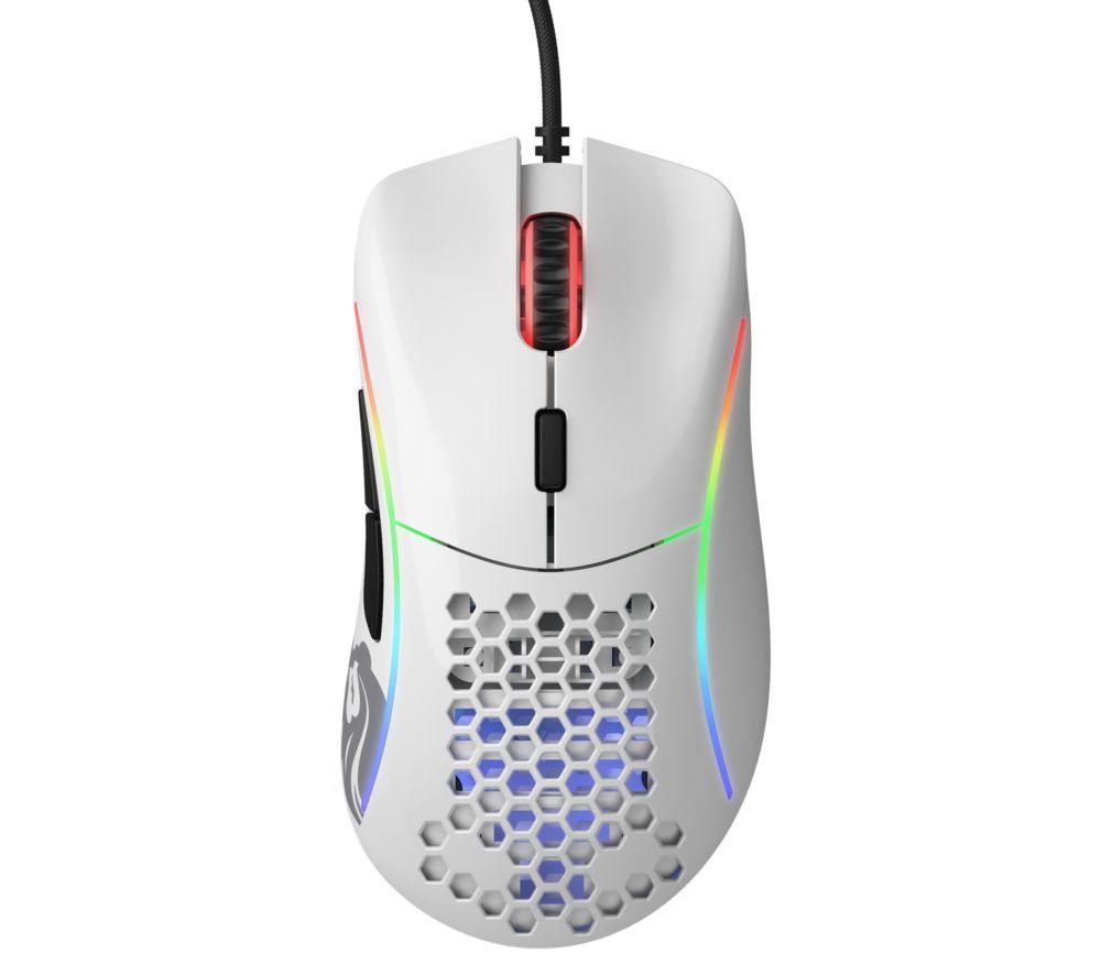 GLORIOUS Model D RGB Optical Gaming Mouse - Glossy White