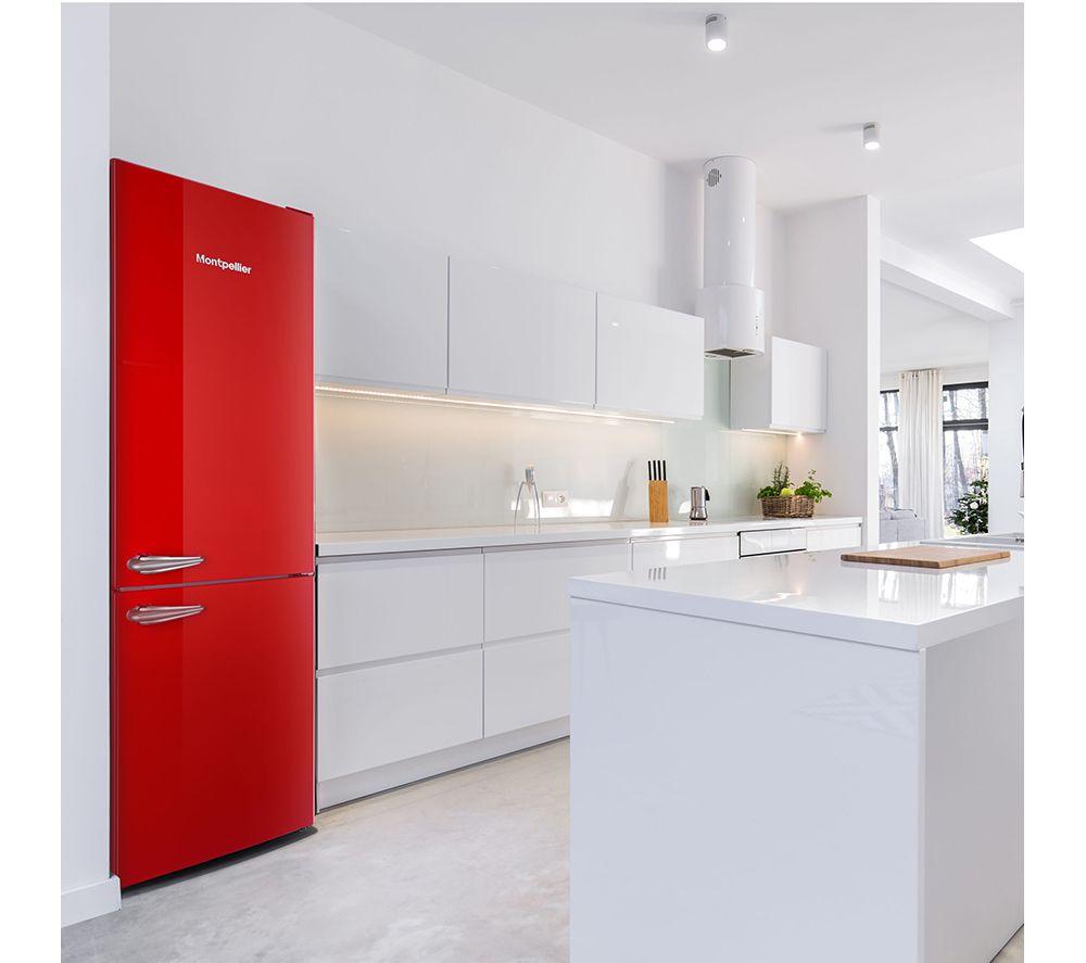 MONTPELLIER Retro MAB386ER Frigorífico combi 60/40 - Rojo