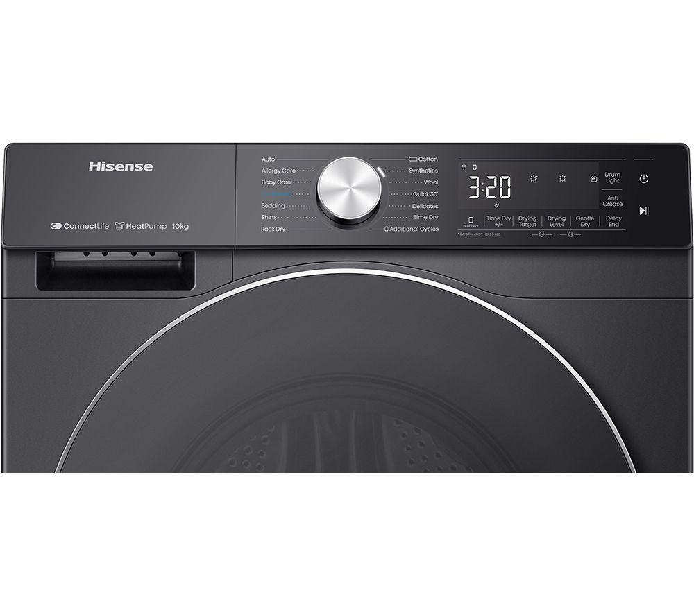 Secadora de bomba de calor de 10 kg con Wi-Fi HISENSE Serie 5S DH5S102BB - Negra