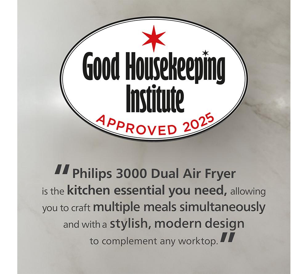 PHILIPS Airfryer Serie 3000 NA352/00 de 9 l con doble cesta - Gris carbón y cobre