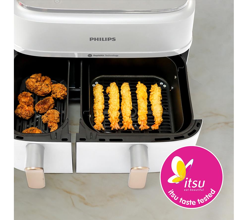 PHILIPS 3000 Series NA353/19 9L Dual Basket Air Fryer - White