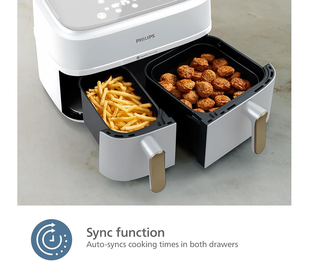 PHILIPS 3000 Series NA353/19 9L Dual Basket Air Fryer - White