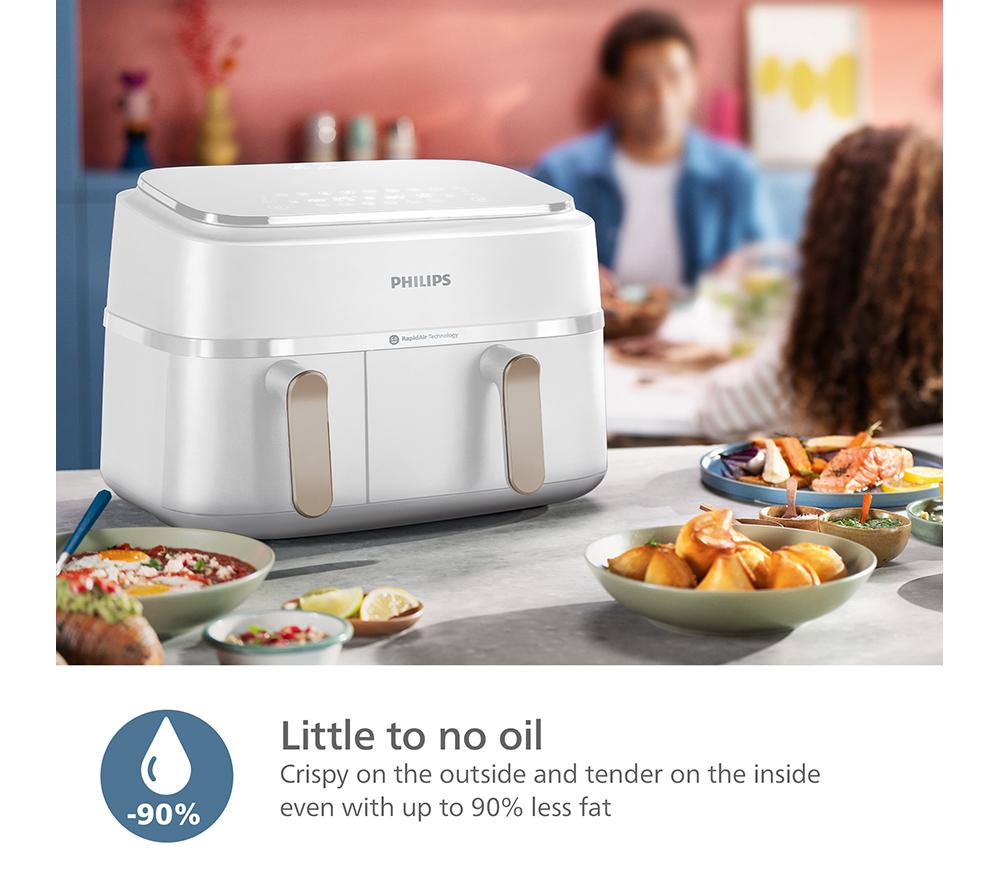 PHILIPS 3000 Series NA353/19 9L Dual Basket Air Fryer - White