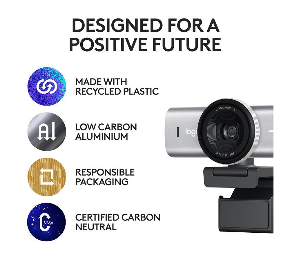 LOGITECH MX Brio 4K Ultra HD Webcam - Pale Grey