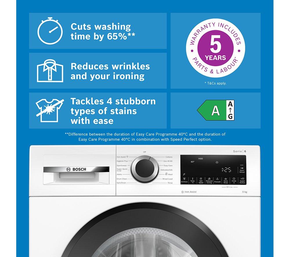 BOSCH Series 6 WGG24400GB AntiStain 9 kg 1400 Spin Washing Machine - White