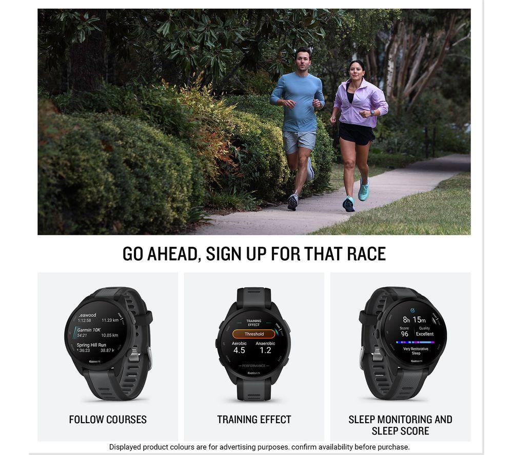 GARMIN Forerunner 165 Sportuhr - Schwarz, 43 mm