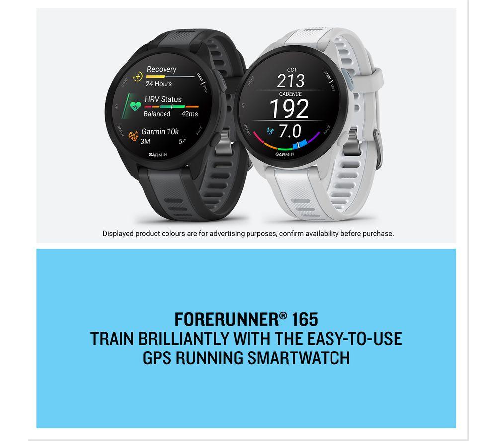 GARMIN Forerunner 165 Sportuhr - Schwarz, 43 mm