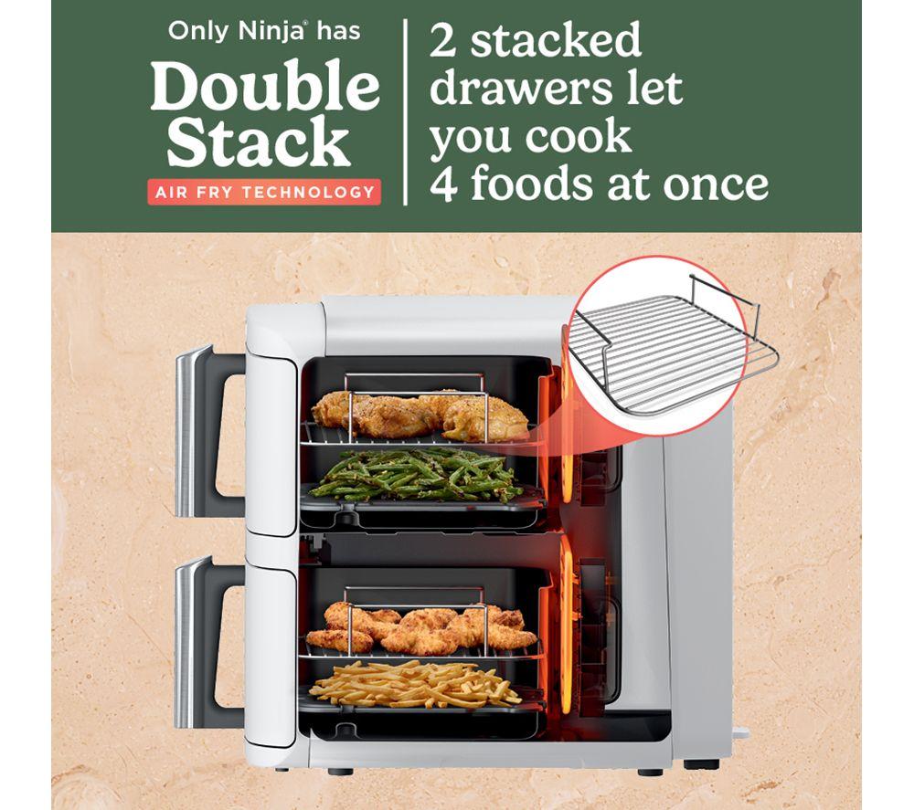 Freidora de aire Ninja Double Stack XL con 2 cajones de 9.5L | SL400UK - Blanca